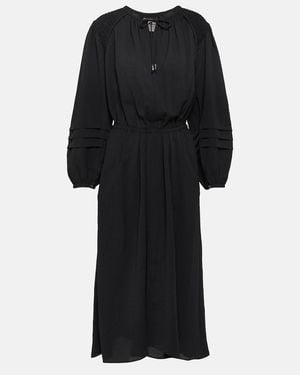 Isabel Marant Lydie Ruched Crepe Midi Dress - Black
