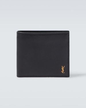 Saint Laurent Cassandre Leather Wallet - Black