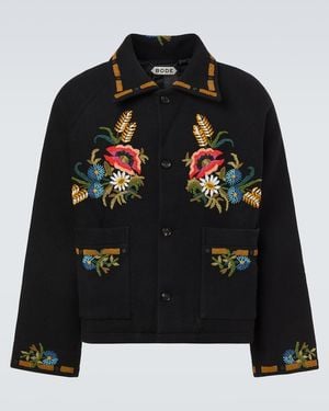 Bode Beaded Aquitaine Embellished Wool Jacket - Black