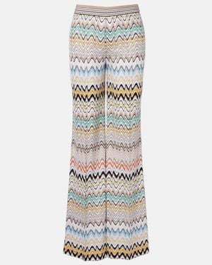Missoni Wave High-Rise Wide-Leg Pants - Metallic