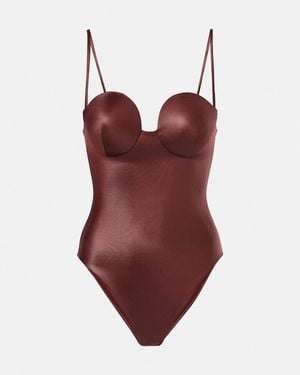 Magda Butrym Retro Bustier-Badeanzug - Rot