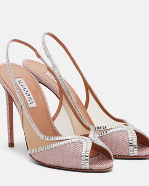 Aquazzura Wild Aurora Embellished Slingback Sandals - Pink