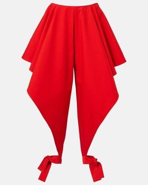 Alaïa Ruffled Cotton Gabardine Tapered Trousers