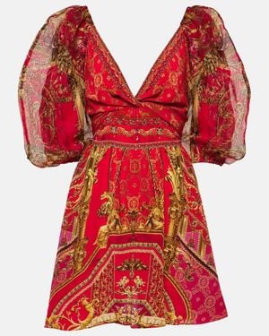 CAMILLA Printed Silk Minidress - Red