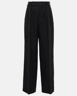 7 For All Mankind Weite Hose Aus Einem Leinengemisch - Schwarz