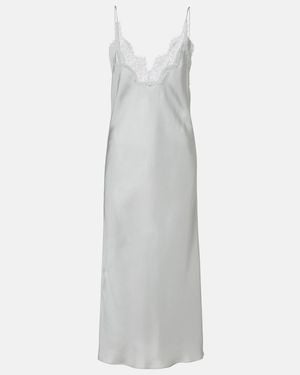 Rohe Lace-Trimmed Silk Slip Dress - White