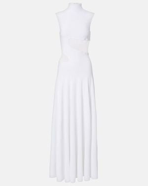 Alaïa Turtleneck Maxi Dress - White