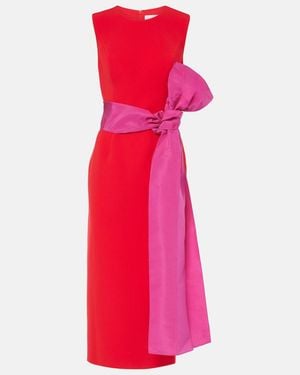 Carolina Herrera Bow-Detail Midi Dress - Pink