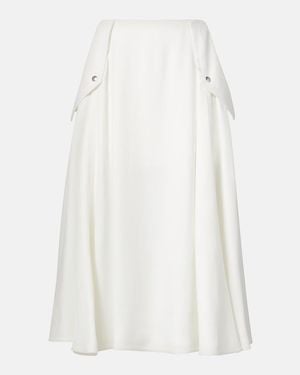 Bottega Veneta Pleated Midi Skirt - White