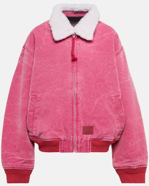 Acne Studios Trimmed Cotton Canvas Varsity Jacket - Pink