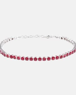 AMINA MUADDI Embellished Tennis Anklet - Red