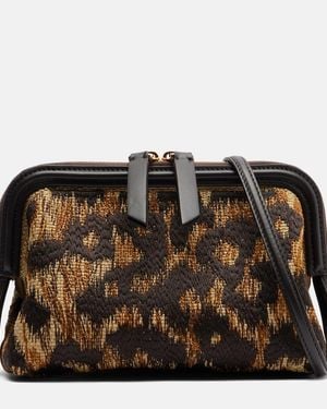 Etro Schultertasche Doc Aus Raffiabast Mit Leder - Braun