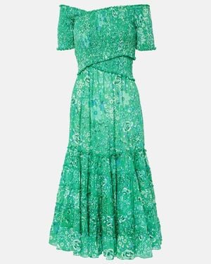 Poupette Soledad Floral Midi Dress - Green