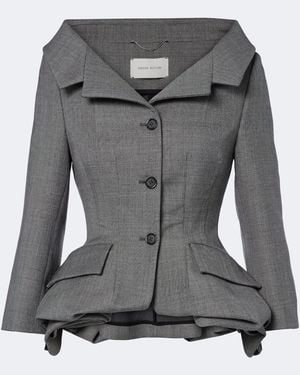 Magda Butrym Blazer De Lana Virgen Con Peplum - Gris