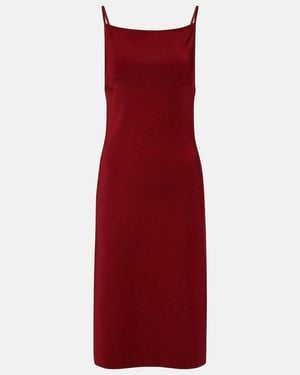 Ferragamo Ribbed-Knit Jersey Midi Dress - Red