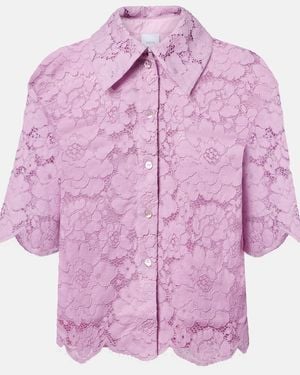 Patou Camisa De Encaje En Mezcla De Algodon - Morado