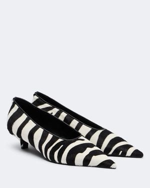 TOTEME Zebra-Print Calf Hair Pumps - Black