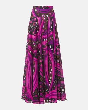 PUCCI Fontane Cotton Muslin Maxi Skirt - Purple