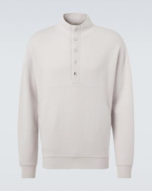 Allude Wool And Cashmere Turtleneck Jumper - White