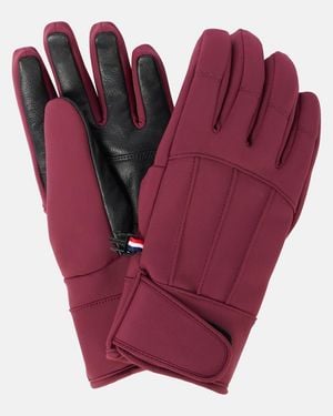 Fusalp Glacier Leather-Trimmed Ski Gloves - Red