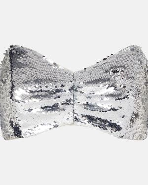 Simone Rocha Sequined Bandeau Top - Gray