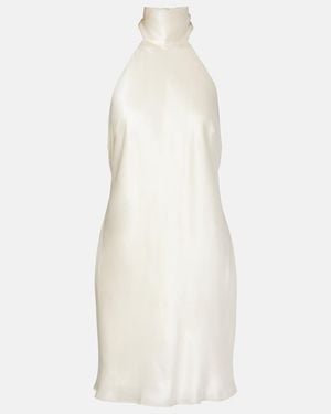 RIXO London Vestido Corto Capucine De Saten De Seda - Blanco
