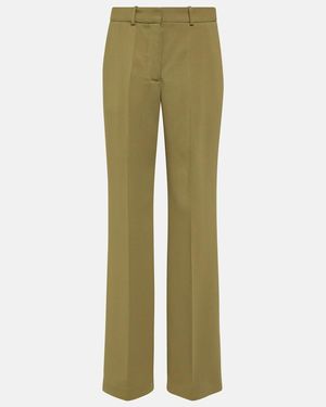 JOSEPH Morissey Mid-Rise Cady Flared Trousers - Green