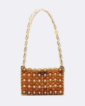 Rabanne 1969 Nano Embellished Shoulder Bag - White