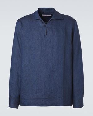 Orlebar Brown Vincent Linen Shirt - Blue