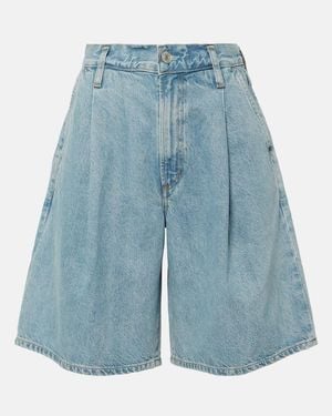Agolde Ellis Mid-Rise Denim Bermuda Shorts - Blue