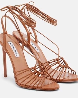Aquazzura Ritmo Leather Sandals - Pink