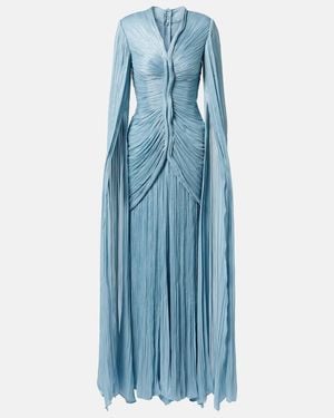 Marmar Halim Draped Pleated Gown - Blue