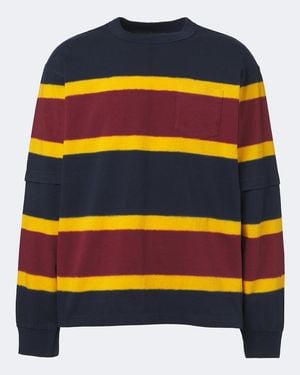 Sacai Sweatshirt Aus Baumwoll-Jersey - Blau