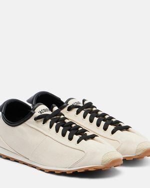 Jacquemus Leather-Trimmed Canvas Trainers - Black