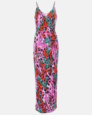 Diane von Furstenberg Saavya Leopard-Print Maxi Dress - Red