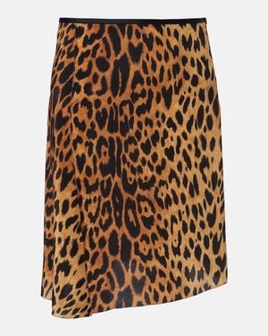 Gucci Leopard-Print Silk Midi Skirt - Natural