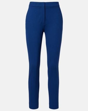 Max Mara Pegno Jersey Cropped Slim Trousers - Blue