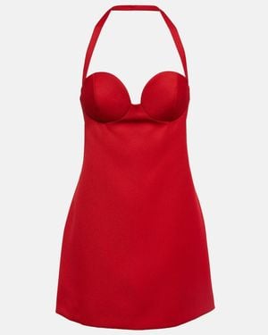Magda Butrym Halterneck Virgin Wool Minidress - Red