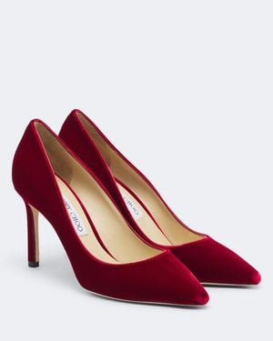 Jimmy Choo Romy Velvet Pumps - Red