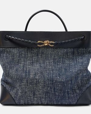 Bottega Veneta Tote Bag Andiamo Large Aus Denim - Blau