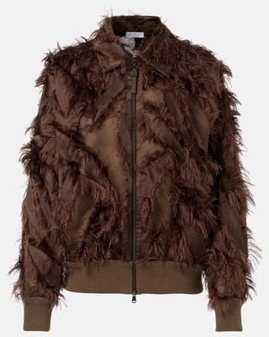 Brunello Cucinelli Feather-Trimmed Jacket - Brown