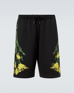 Loewe Floral Cotton Shorts - Black