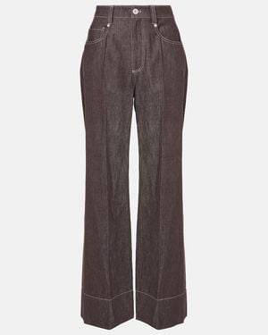 Brunello Cucinelli Mid-Rise Wide-Leg Jeans - Brown