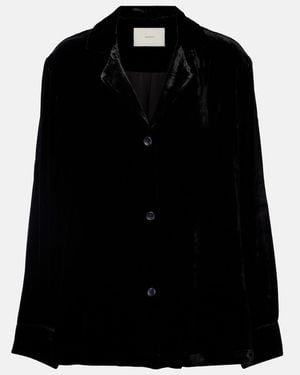 Asceno Calabasas Velvet Shirt - Black