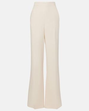 Valentino Cady Couture Silk Flared Pants - White