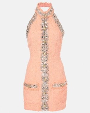 Balmain Embellished Halterneck Minidress - Pink