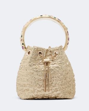 Jimmy Choo Bon Bon Lurex Bucket Bag - Natural