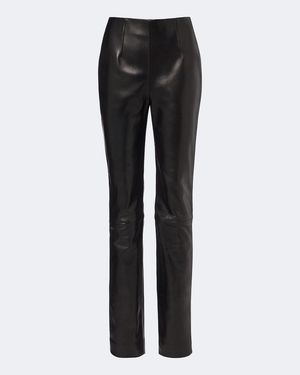 KHAITE Ryden Leather Slim Pants - Black