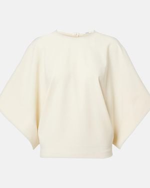 FFORME Tenley Draped Wool-Blend Crepe Top - White