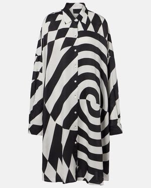 Dries Van Noten Printed Shirt Dress - Black